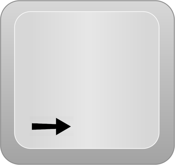 The key [→], when in a level, will move the character closer to the right.
