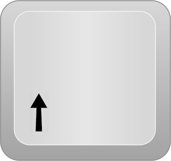 The key [↑], when in a level, will move the character up.