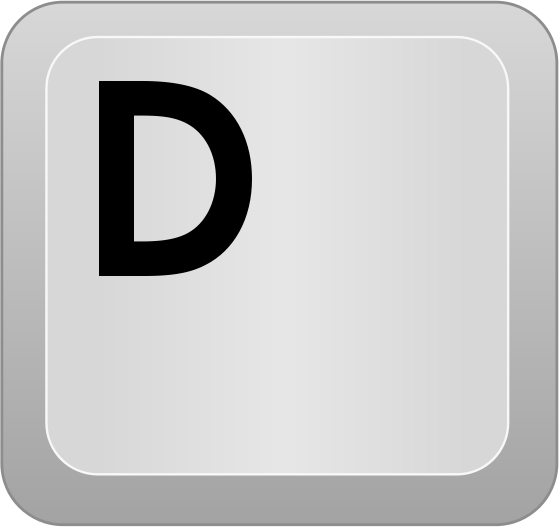 The key [D], when in a level, will move the character closer to the left.