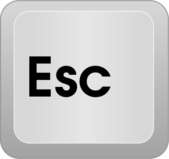 The key [esc] acts as quit in the main menu, or skip if in a level.esc stand for escape. The French key of esc is echap